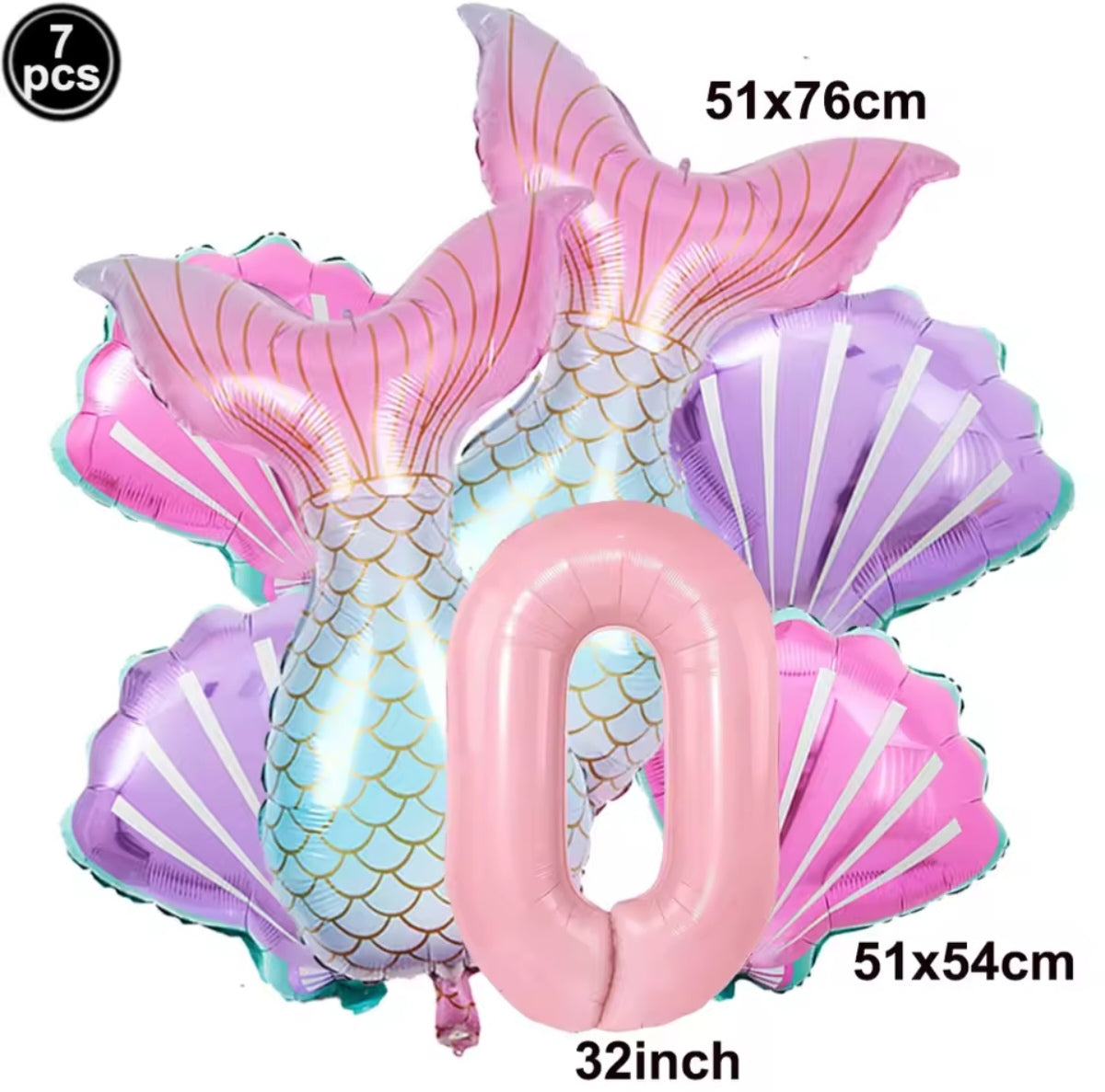 Mermaid Birthday Foil Balloons