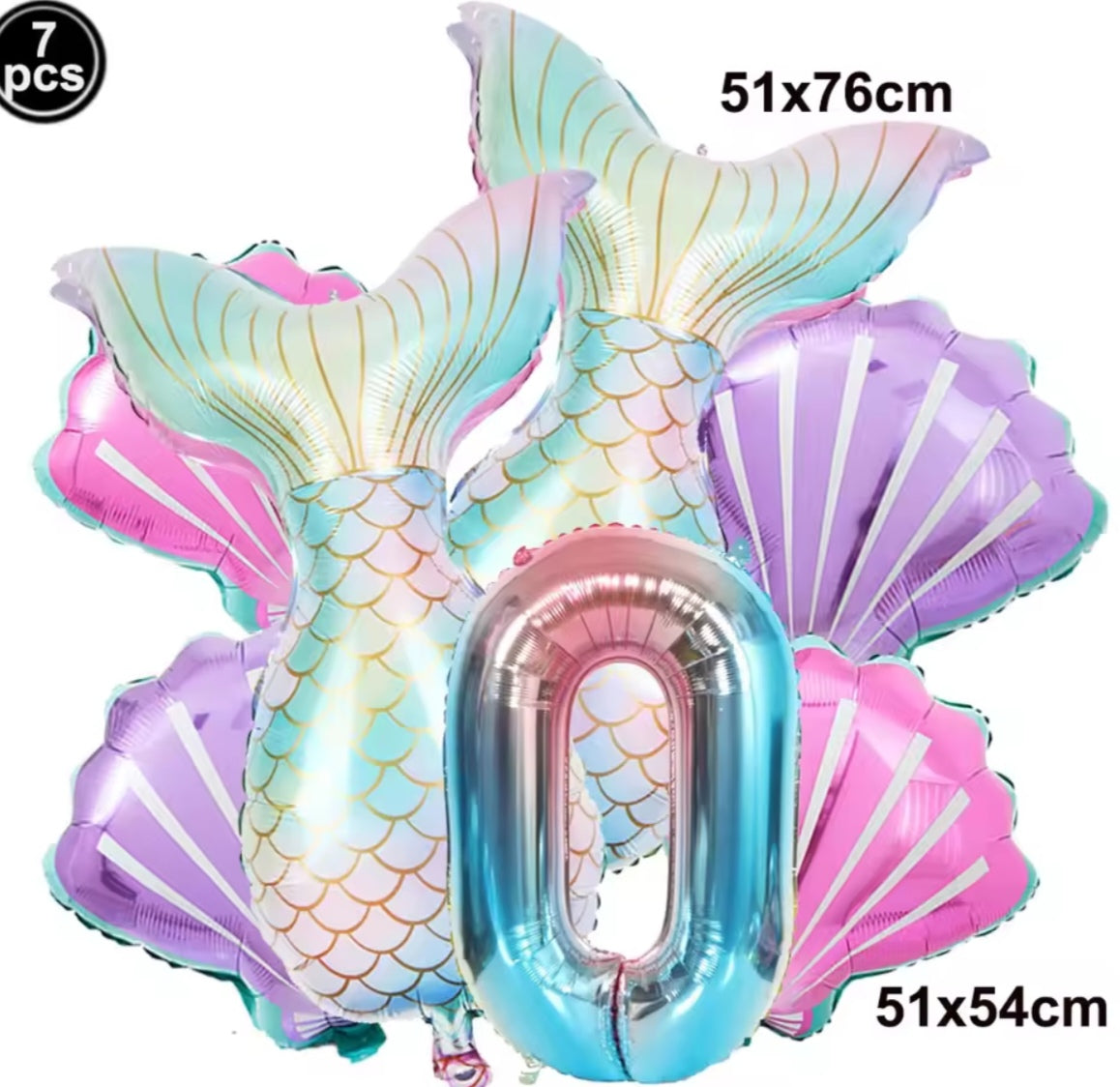 Mermaid Birthday Foil Balloons