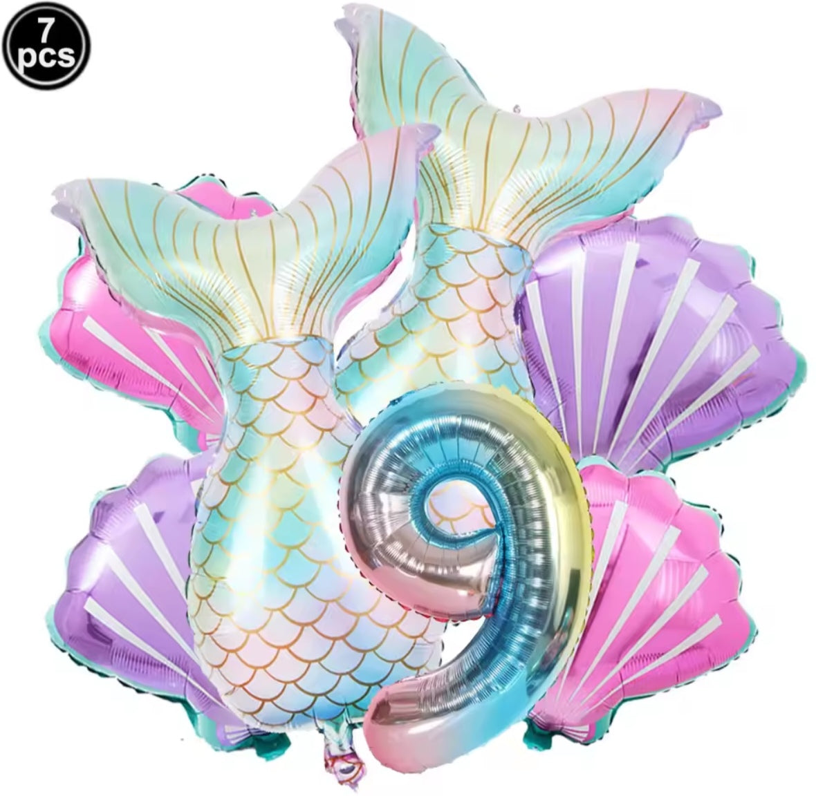 Mermaid Birthday Foil Balloons