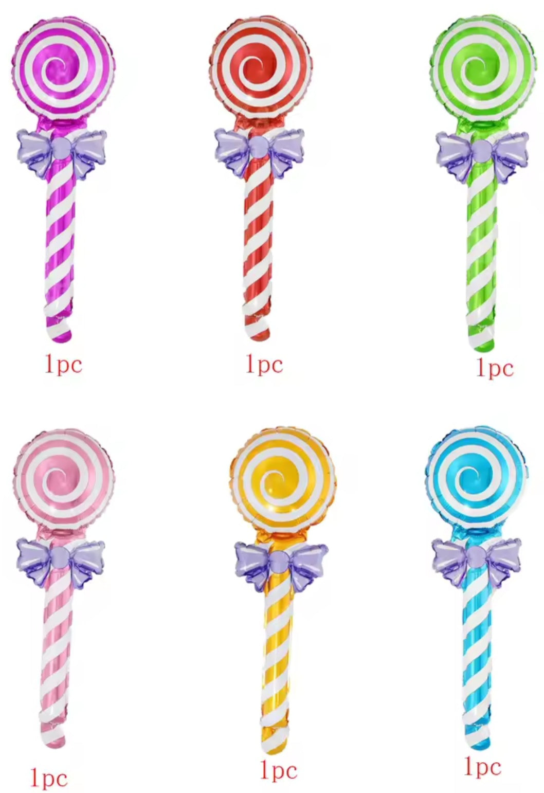 6pcs Hands Lollipop Foil Balloons