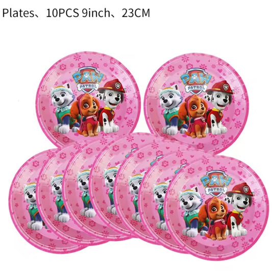 Paw Patrol Birthday Disposable Plates/Napkins for Girls Party