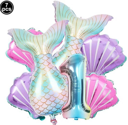 Mermaid Birthday Foil Balloons