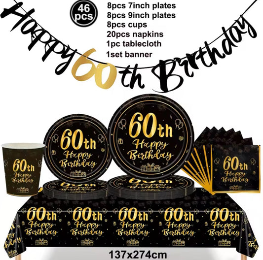 60th Birthday party supplies